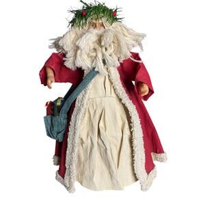 Vintage 11" Paper Mache Santa Claus Christmas Tree Topper - Made in Taiwan R.O.C